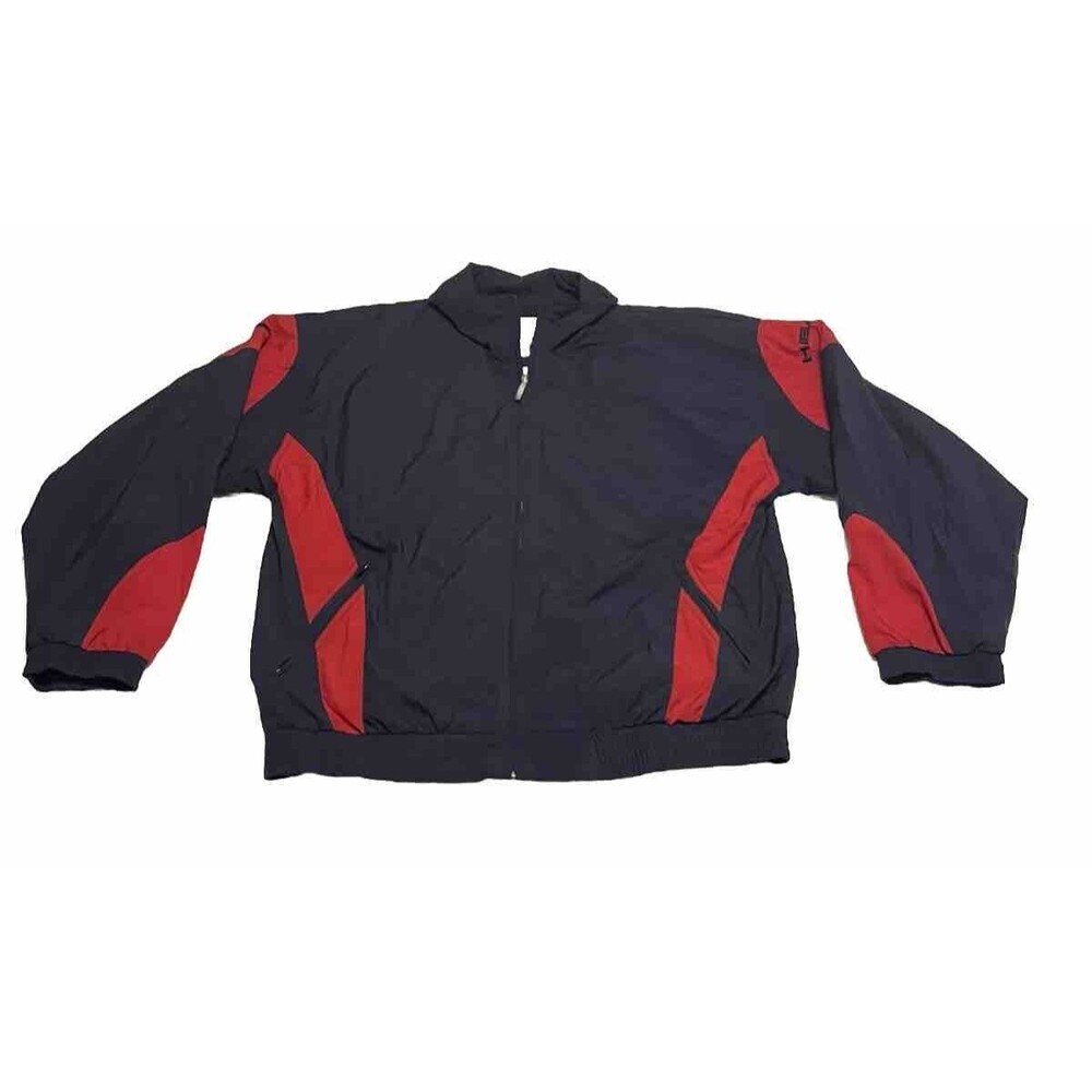 Vintage Head Tennis Men’s Full Zip Jacket Windbreaker Navy Red 90s - 23” x 28”